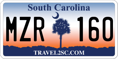 SC license plate MZR160