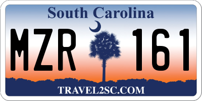 SC license plate MZR161