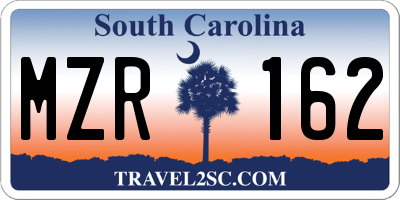 SC license plate MZR162