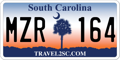 SC license plate MZR164