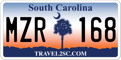 SC license plate MZR168