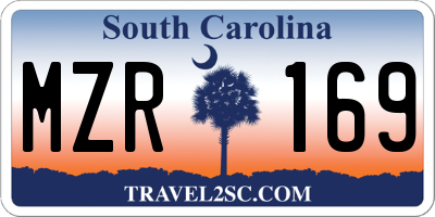 SC license plate MZR169