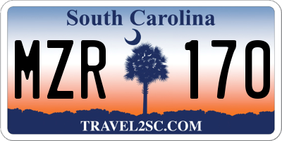 SC license plate MZR170