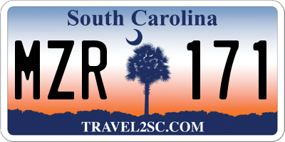 SC license plate MZR171