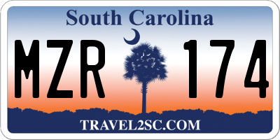 SC license plate MZR174