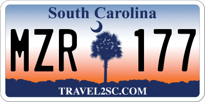 SC license plate MZR177