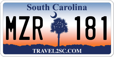 SC license plate MZR181