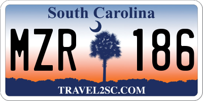 SC license plate MZR186