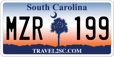 SC license plate MZR199