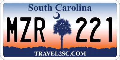 SC license plate MZR221