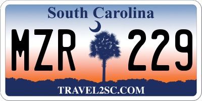 SC license plate MZR229