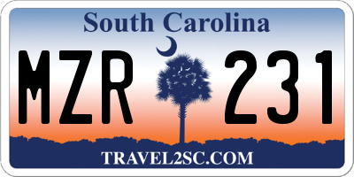 SC license plate MZR231