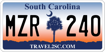 SC license plate MZR240