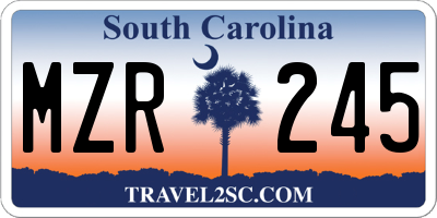 SC license plate MZR245