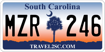 SC license plate MZR246
