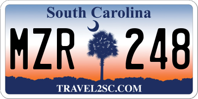 SC license plate MZR248