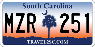 SC license plate MZR251