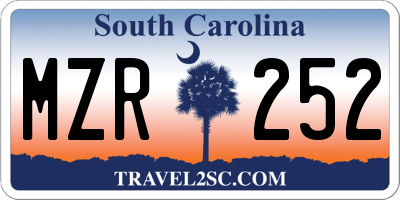 SC license plate MZR252