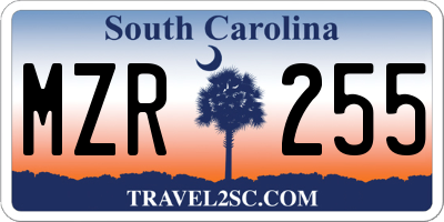 SC license plate MZR255