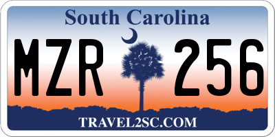 SC license plate MZR256