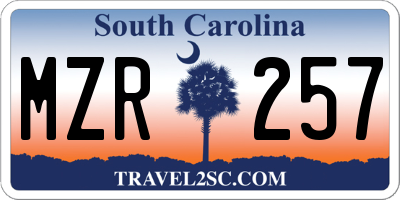 SC license plate MZR257
