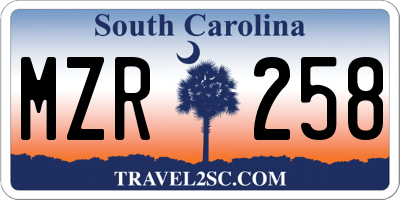 SC license plate MZR258