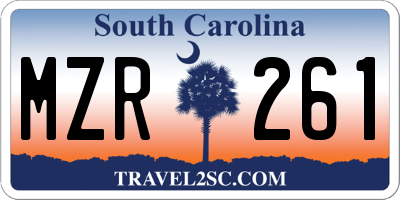 SC license plate MZR261