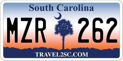 SC license plate MZR262