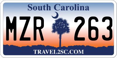SC license plate MZR263