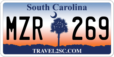 SC license plate MZR269