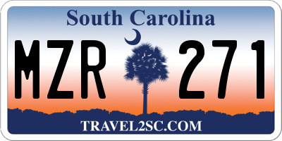 SC license plate MZR271