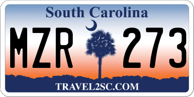 SC license plate MZR273