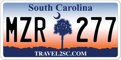 SC license plate MZR277