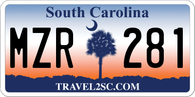 SC license plate MZR281