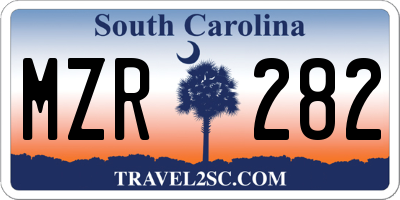 SC license plate MZR282