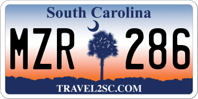 SC license plate MZR286