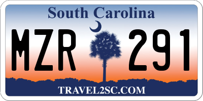 SC license plate MZR291