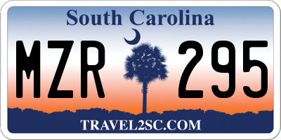 SC license plate MZR295