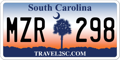 SC license plate MZR298