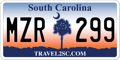 SC license plate MZR299