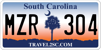 SC license plate MZR304