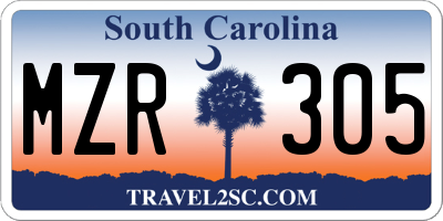 SC license plate MZR305