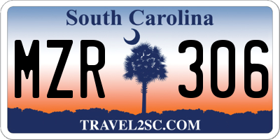 SC license plate MZR306