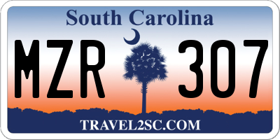 SC license plate MZR307