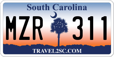 SC license plate MZR311