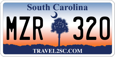 SC license plate MZR320