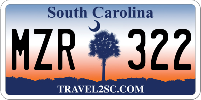 SC license plate MZR322