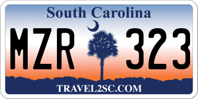 SC license plate MZR323