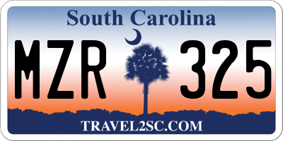 SC license plate MZR325