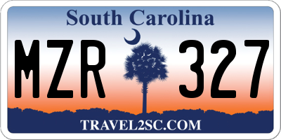 SC license plate MZR327